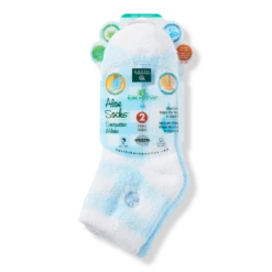 Plaid & Solid Blue Aloe Socks