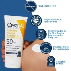 Cerave Hydrating Mineral Sunscreen Lotion For Body SPF 50