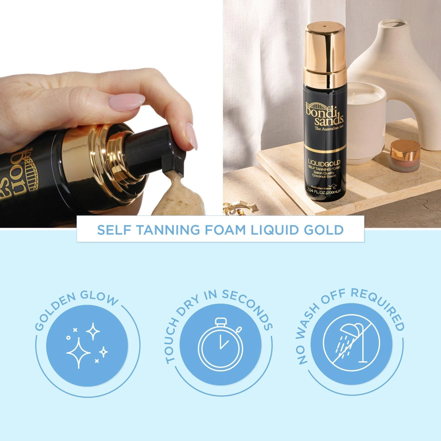 Bondi Sands Salon Quality Self Tanning Foam Liquid Gold 4 Bondi Sands Salon Quality Self Tanning Foam Liquid Gold - Image 4