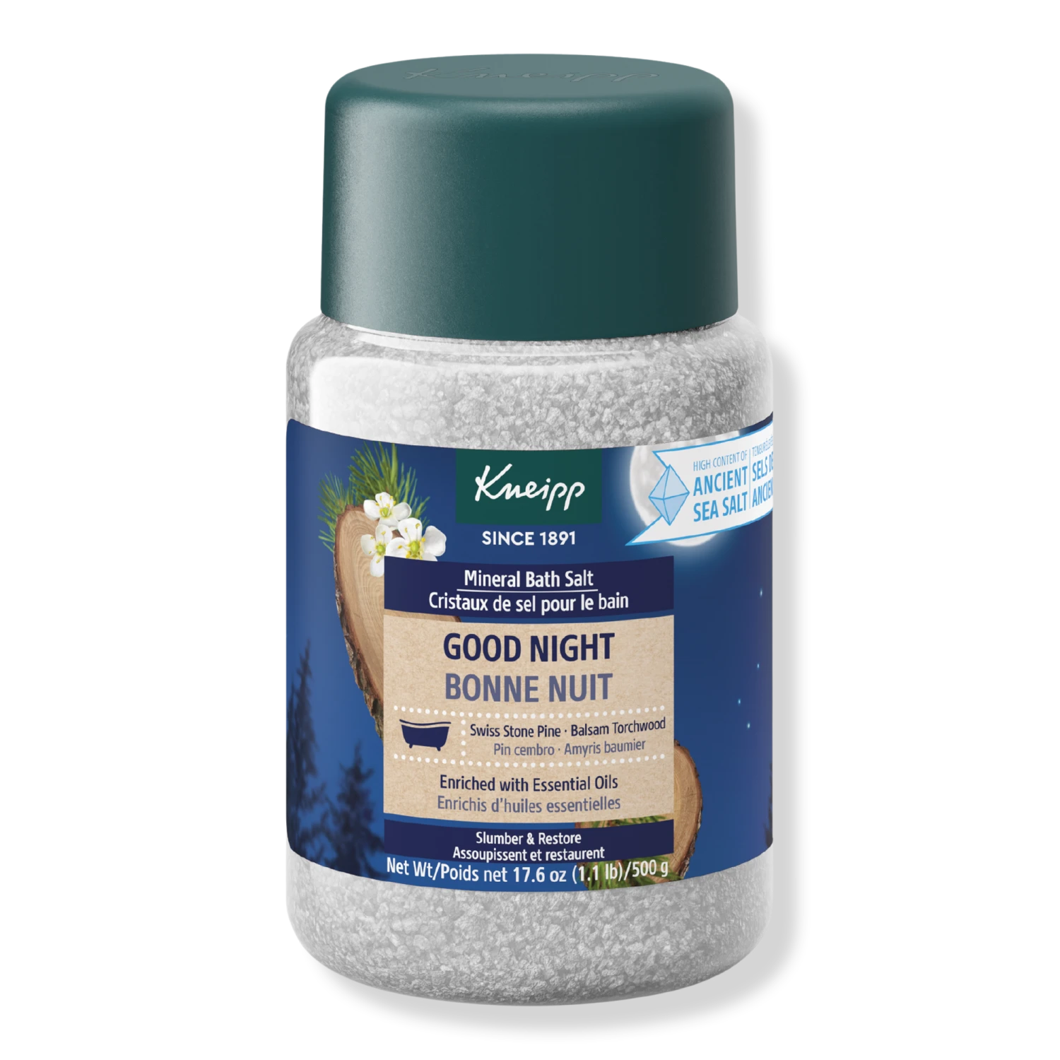 Good Night Swiss Stone Pine & Balsam Torchwood Mineral Bath Salt Soak 2 Good Night Swiss Stone Pine & Balsam Torchwood Mineral Bath Salt Soak - Image 2